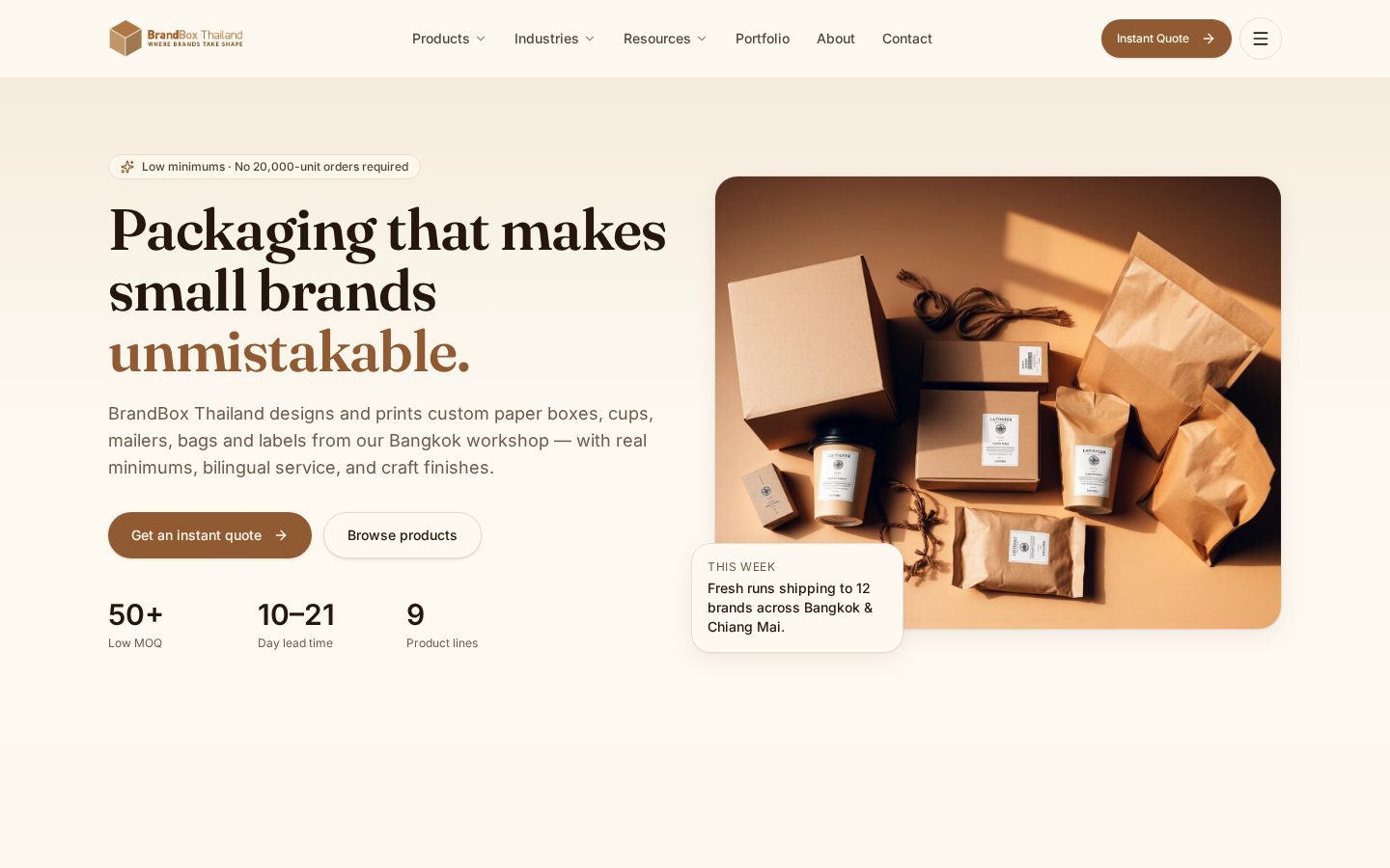 BrandBox Thailand desktop website screenshot