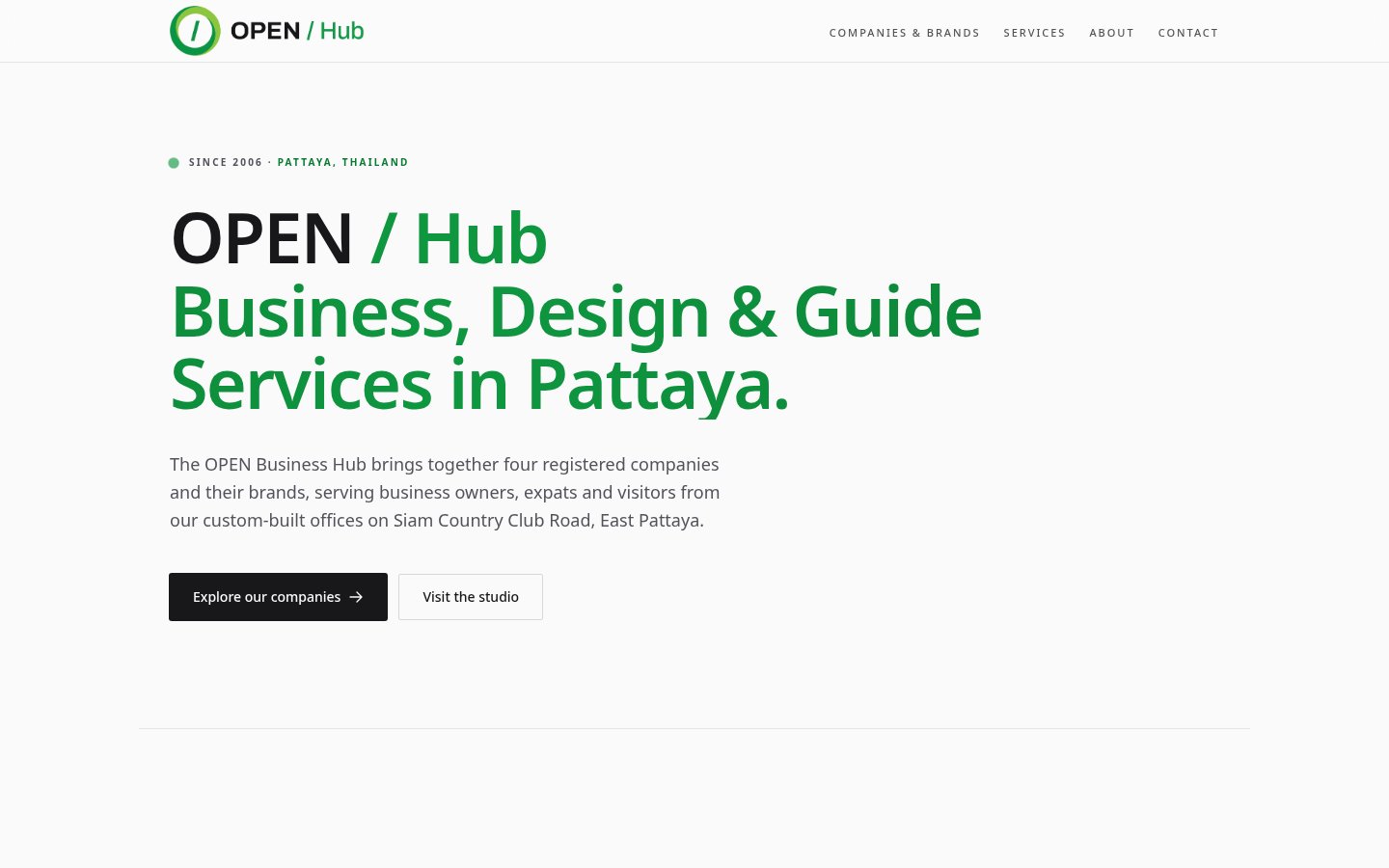 OPEN / Hub desktop website screenshot