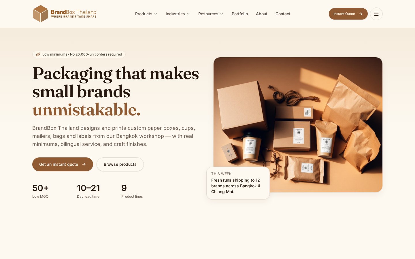 BrandBox Thailand desktop website screenshot